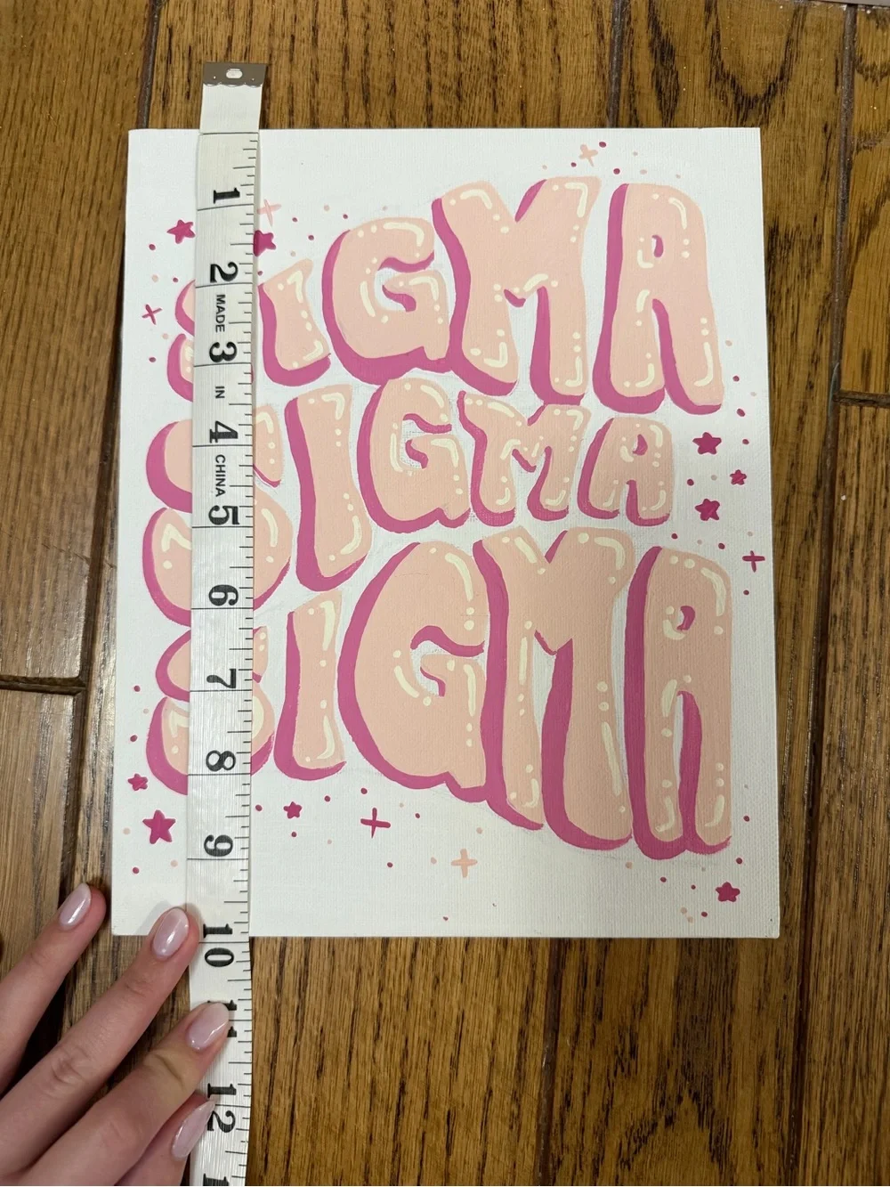 Tri Sigma Sorority Pink Canvas and Button